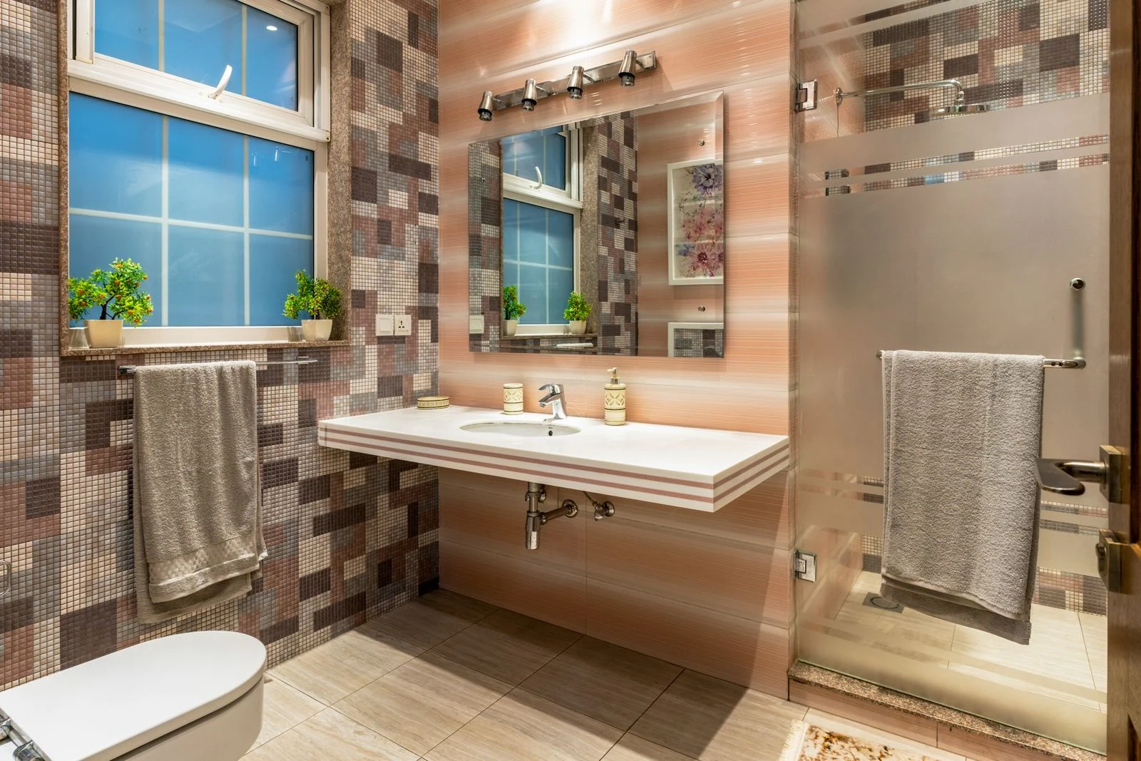 Bathroom layout and fittings