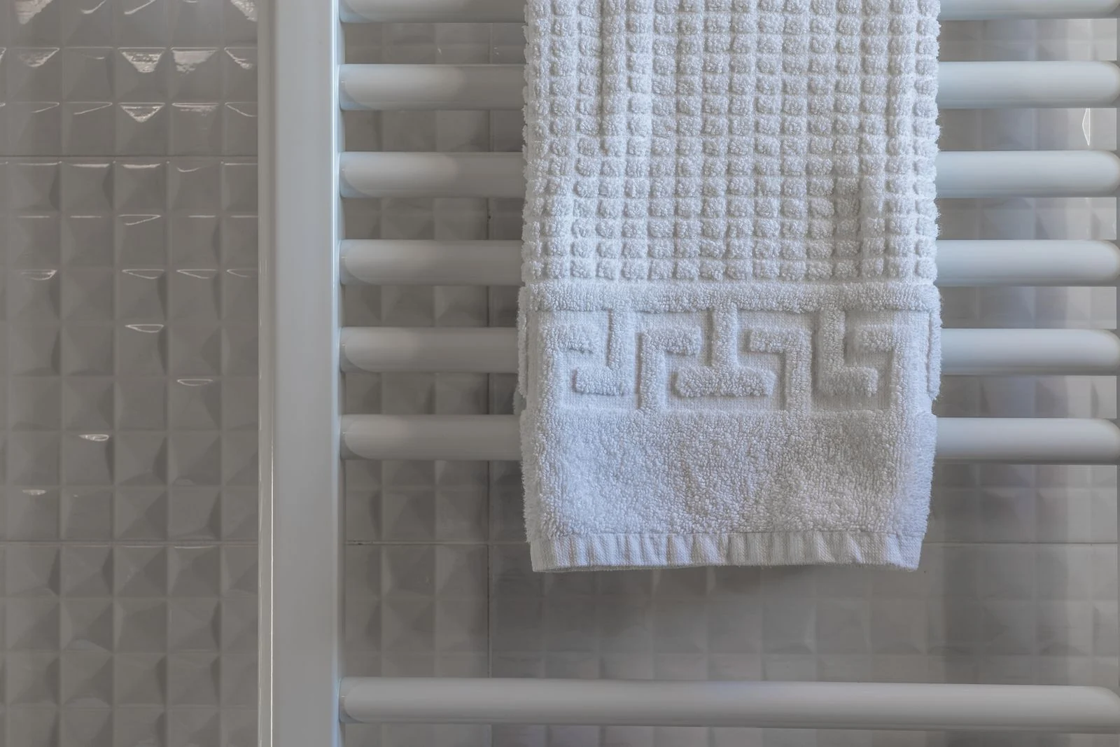 Towel hanging on a heated towel rail