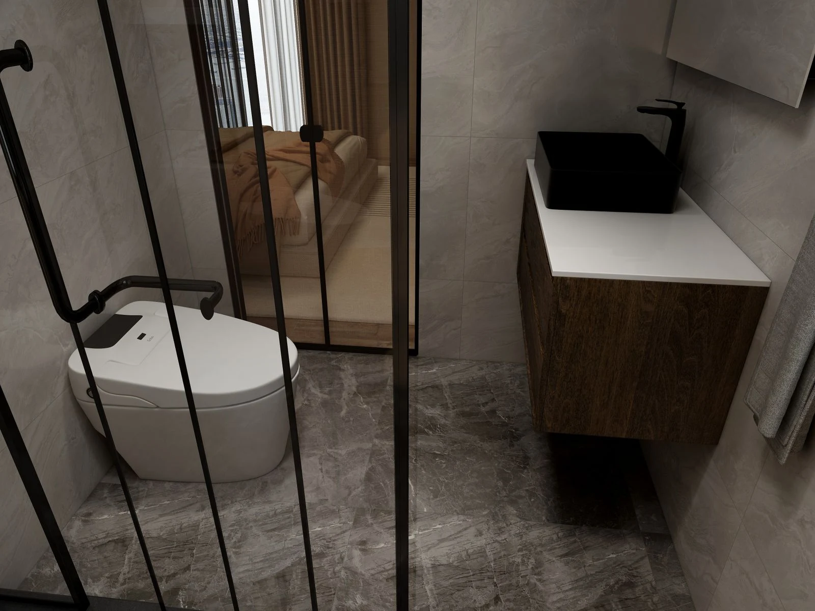 Bathroom layout and fittings