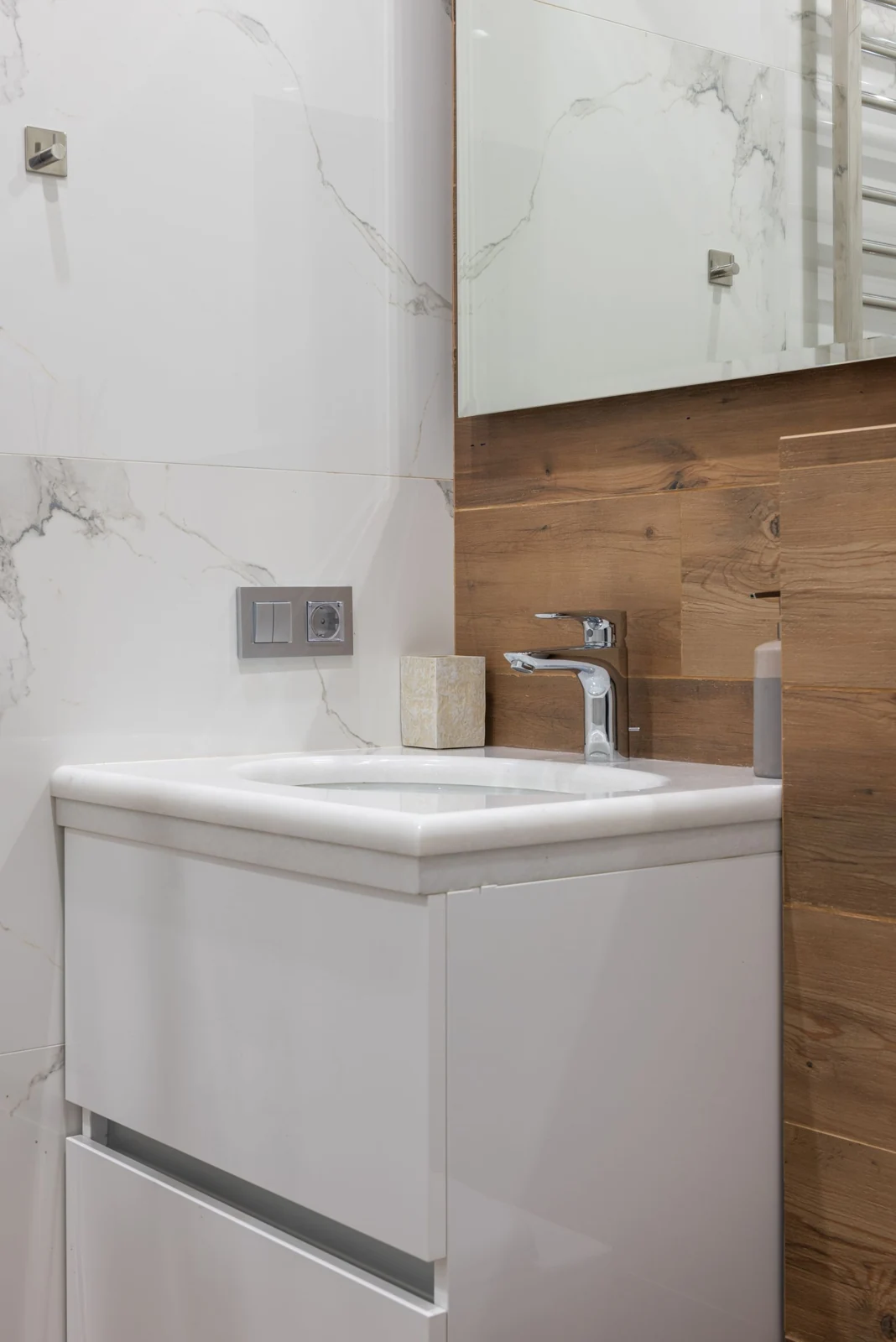 Bathroom basin and storage cabinet