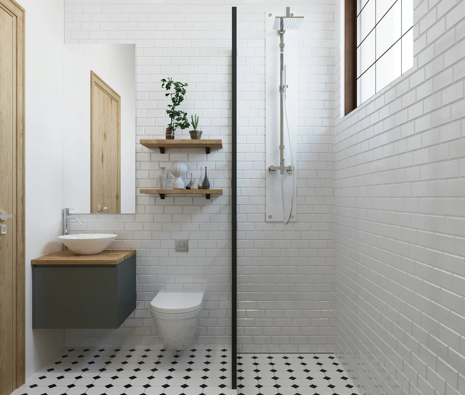 Bathroom layout and fittings