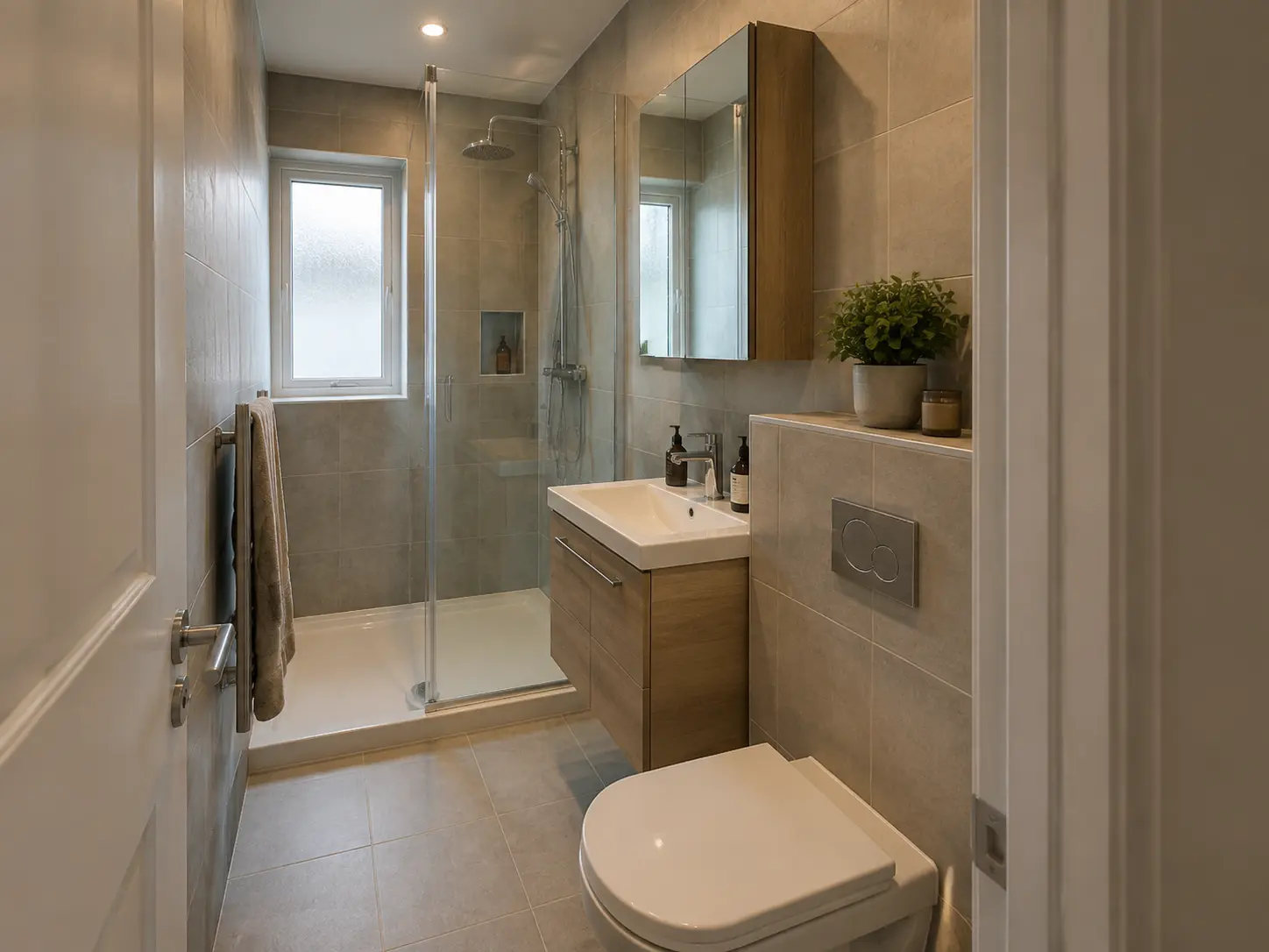 Space-saving shower room fitted in a compact Glasgow flat