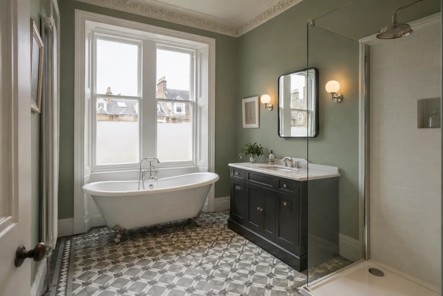 Traditional fitted bathroom in a Glasgow Victorian villa